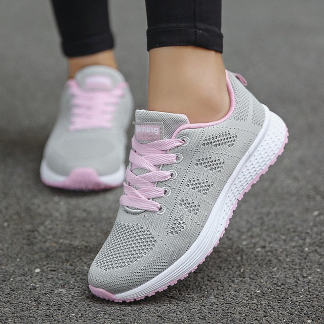 Womens Mesh Flats Sneakers