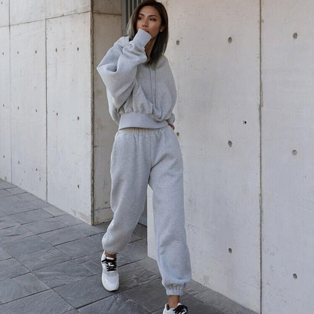 Warm Hoodie and Pants Set