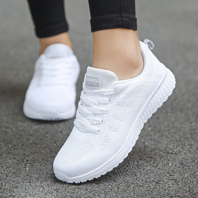 Womens Mesh Flats Sneakers