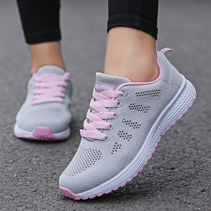 Womens Mesh Flats Sneakers