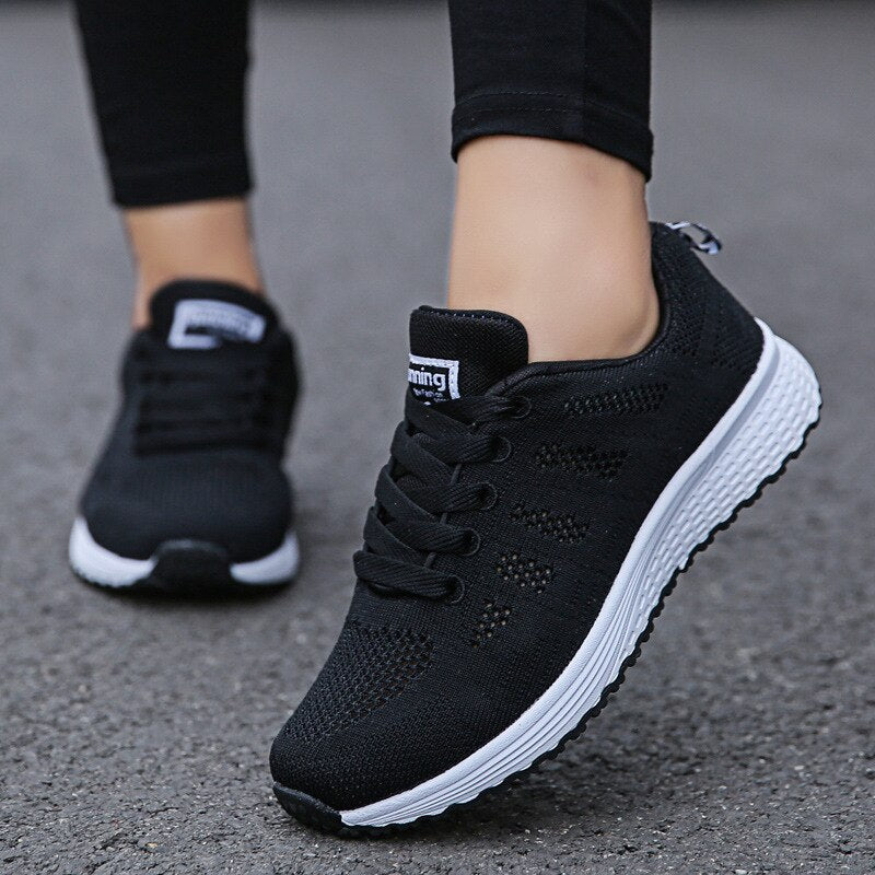 Womens Mesh Flats Sneakers